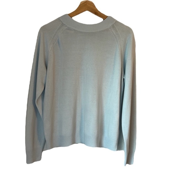 Debbie Morgan Baby Blue Long Sleeve 1/4 Zip Sweater - Picture 2 of 7